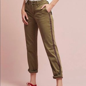 Anthropologie relaxed striped chino pant